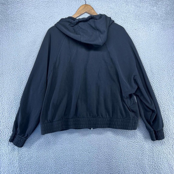 Nike Sweatshirt Women's Extra large Black White Full Zip Air Cropped Spellout - Picture 7 of 9